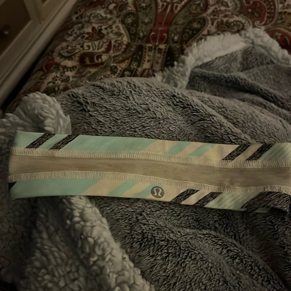 Lululemon White, Baby Blue, and Grey Headband